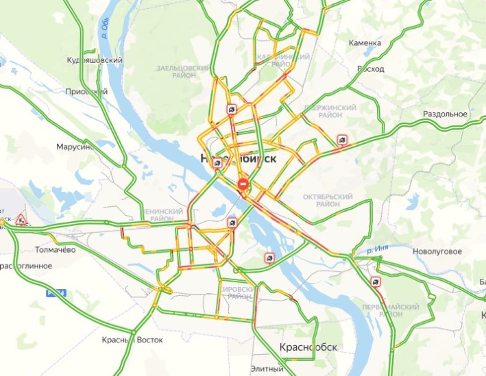 Карта пробок новосибирск сейчас