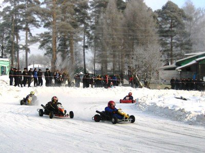 В Новосибирске прошли соревнования по зимнему картингу