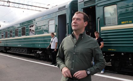 Дмитрий Медведев приехал в Новосибирск на литерном поезде