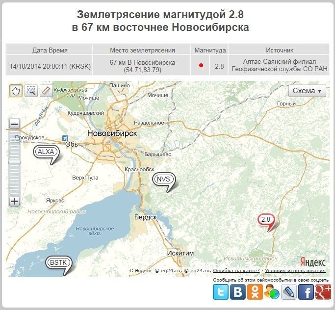 Новосибирское землетрясение