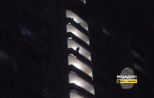 Женщина повисла на балконе 13 этажа в Новосибирске