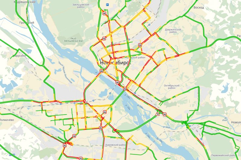 Предновогодние десять баллов: Новосибирск сковали пробки