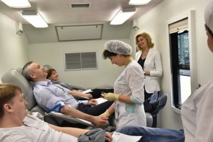 Мобильные пунткы сбора крови проверили на работу в режиме ЧС