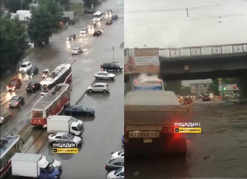 Потоп и отключения света: последствия дождя в Новосибирске