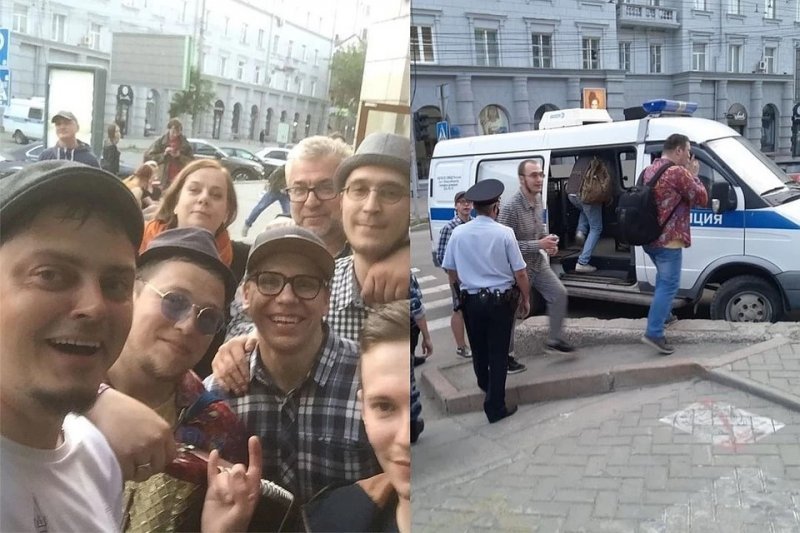 Участников оркестра «Рви меха» забрали полицейские за бесплатный концерт в центре Новосибирска