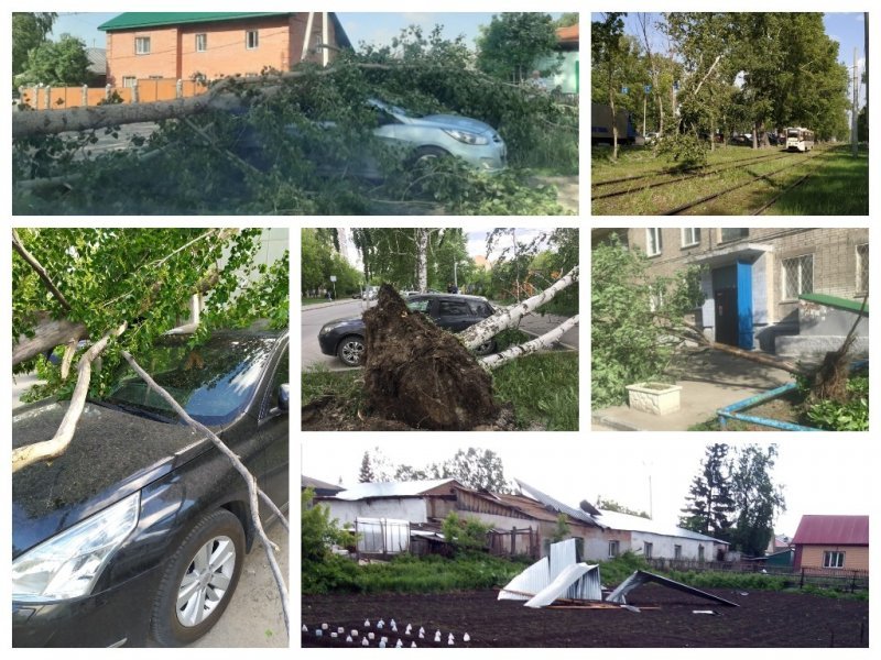 Упал памятник и разбились машины: итоги ночного урагана в Новосибирской области