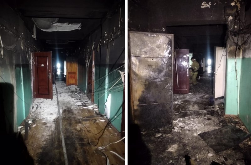 30 человек эвакуировали спасатели из горящего общежития на Титова