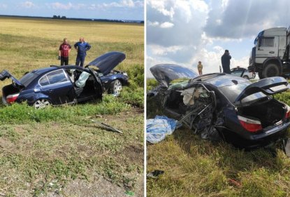 В Ордынском районе водитель BMW погиб после столкновения с большегрузом