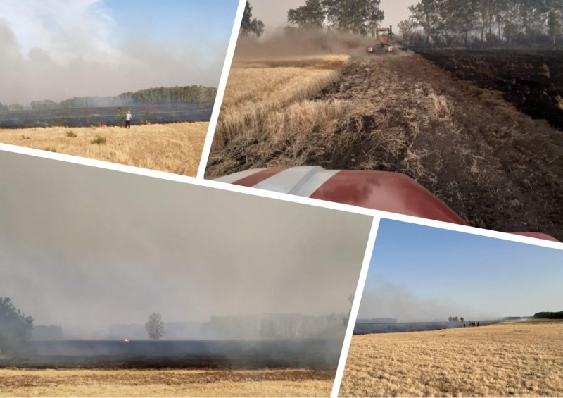 Сотрудники МЧС остановили ландшафтный пожар вблизи села Новопокровка