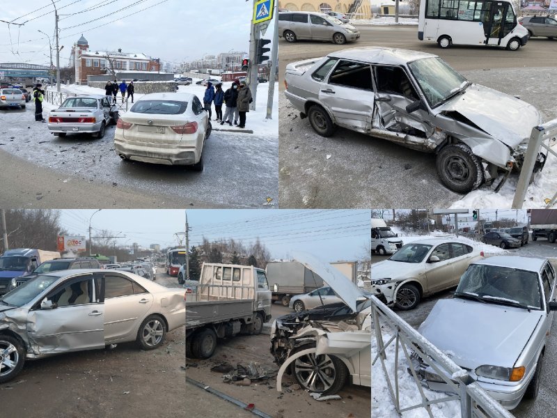 Десять машин столкнулись в Новосибирске