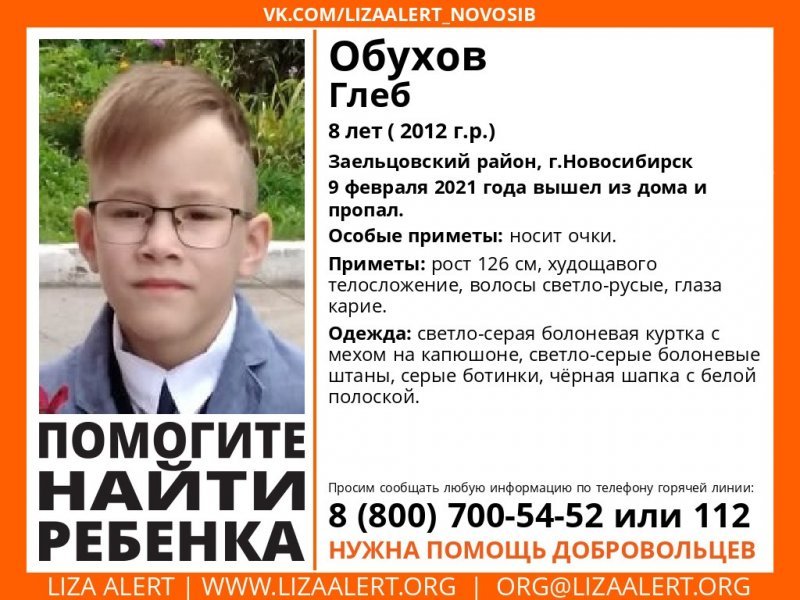 Восьмилетний мальчик пропал по пути в школу в Новосибирске
