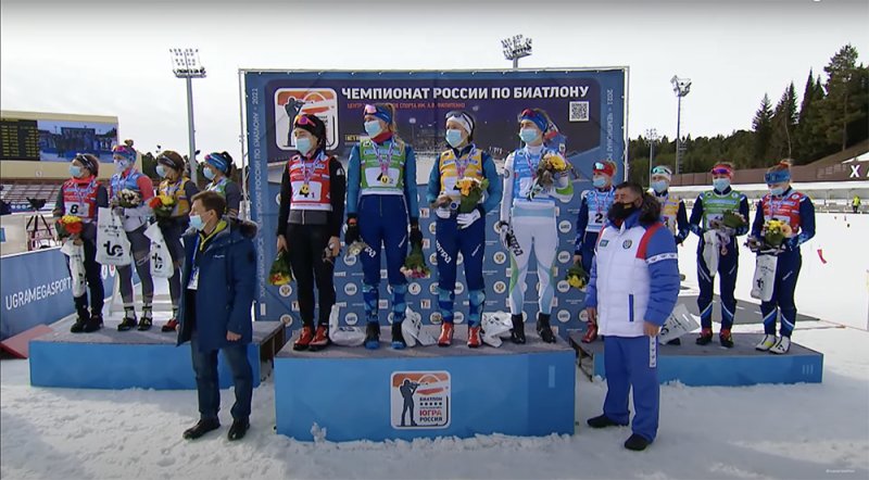Команда Новосибирской области – бронзовый призер женской эстафеты на чемпионате России по биатлону