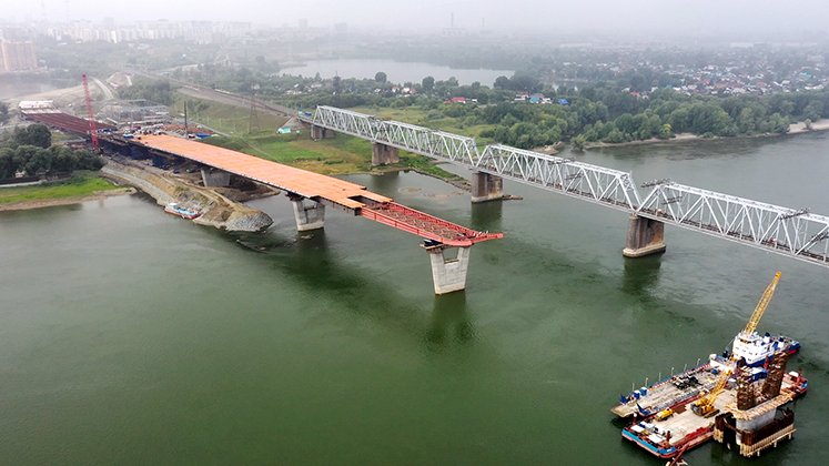 Платный мост над рекой Обь готов на 30% в Новосибирске