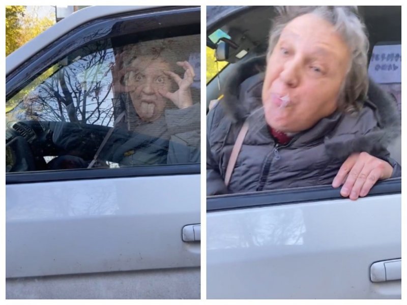 «Свою рожу сними, крокозябра!»: пенсионерка устроила ДТП, покривлялась и плюнула в жительницу Новосибирска (ВИДЕО)
