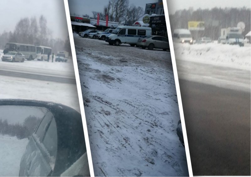 «Целый полковник стоит на дороге»: полицейские машины и автозаки оцепили село Плотниково