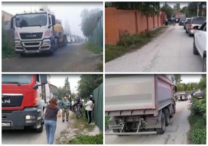 Жители микрорайона «Бугринский» перекрыли дорогу для грузовиков со стройки нового ЛДС