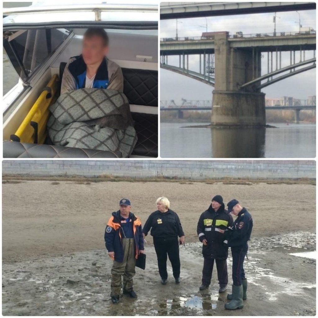 Спасатели вывезли застрявшего на островке у опоры моста мужчину