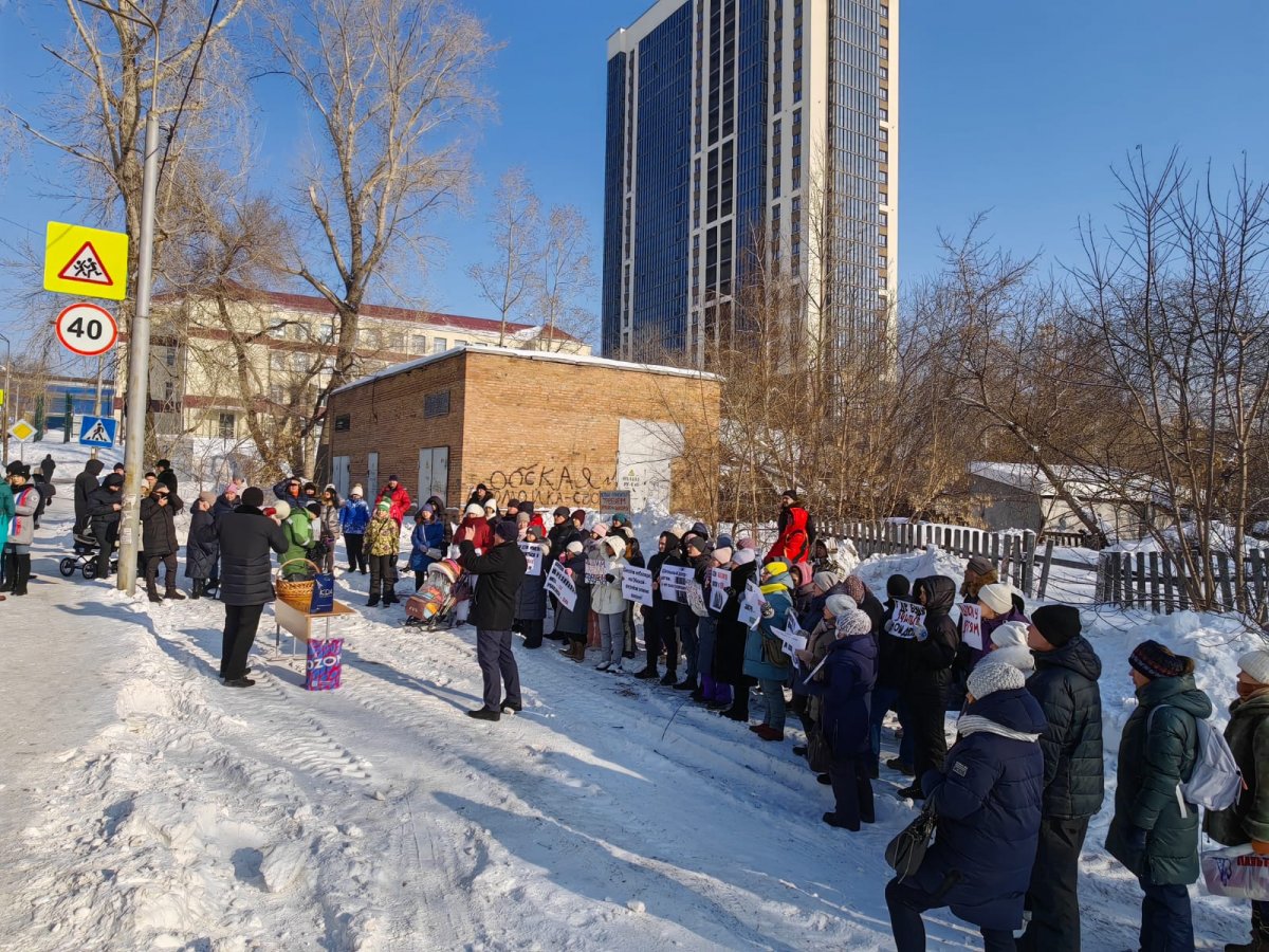 Полсотни новосибирцев вышли на митинг из-за нехватки мест в школе №76