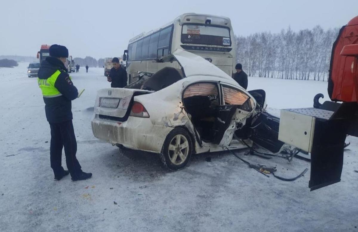 Мужчина и 3-летний мальчик погибли в ДТП с рейсовым автобусом в Новосибирской области
