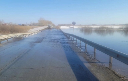 Дорога ушла под воду: из-за разлива реки запретили движение транспорта в Новосибирской области