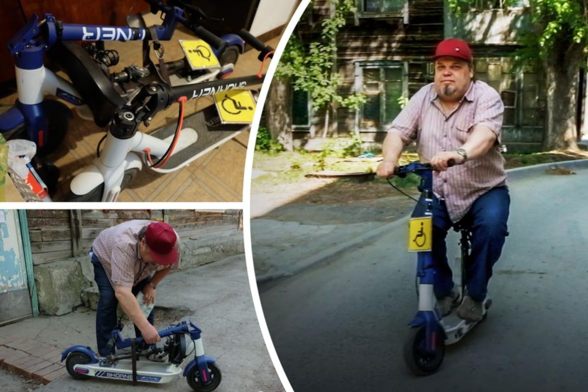 «Это мои ноги»: пожарный-пенсионер переделал самокат в мотоцикл для инвалидов