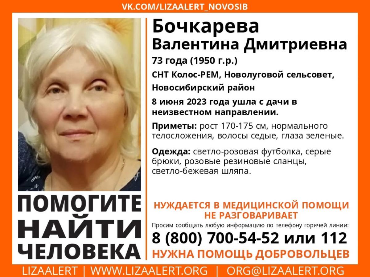 Не говорит, нуждается в медицинской помощи: под Новосибирском ищут 73-летнюю пенсионерку