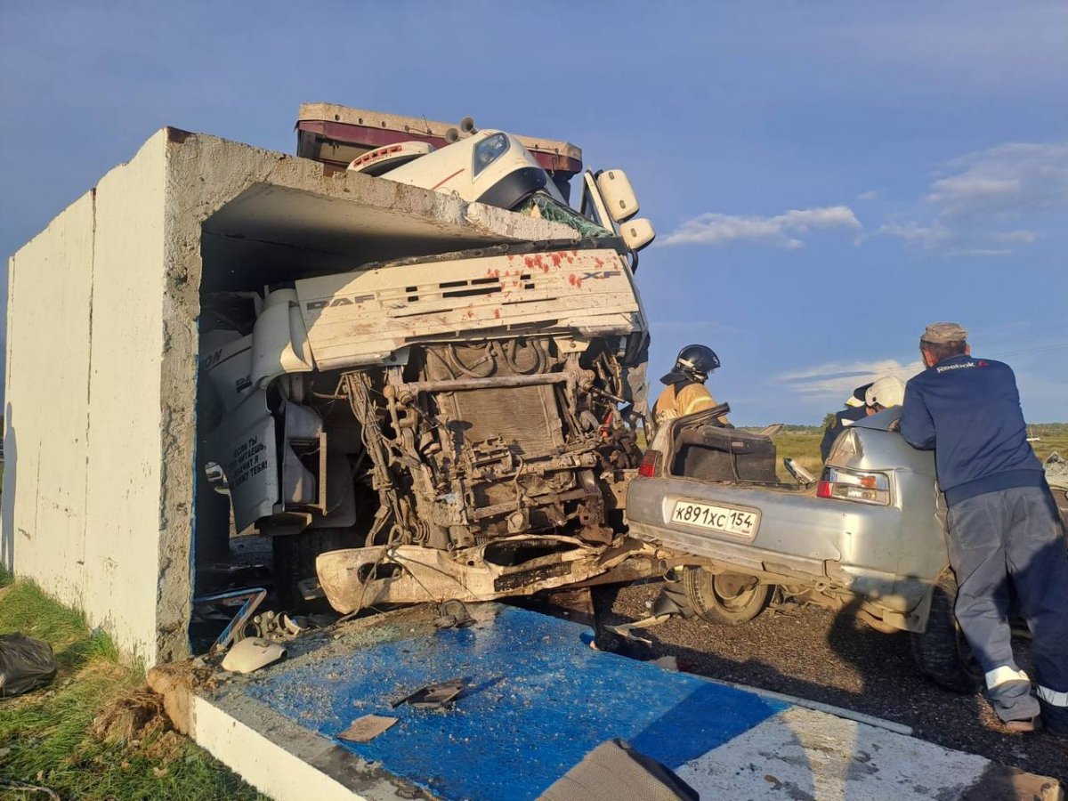 Два человека погибли в страшном ДТП с фурой на новосибирской трассе