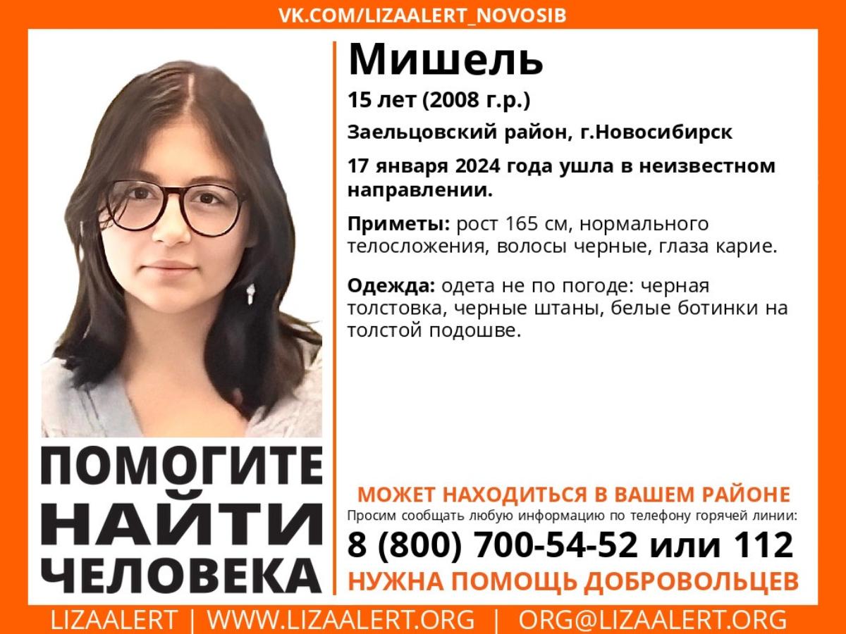 В Новосибирске снова пропала 15-летняя школьница Мишель