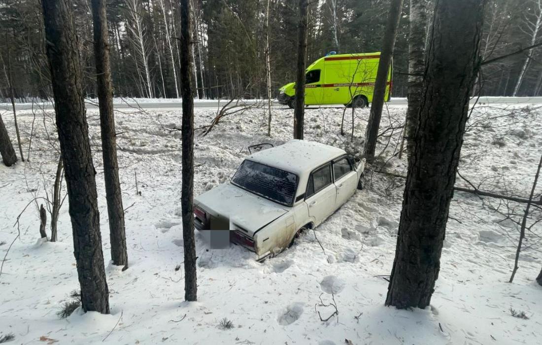 Водитель ВАЗа под Новосибирском улетел в кювет и разбился насмерть