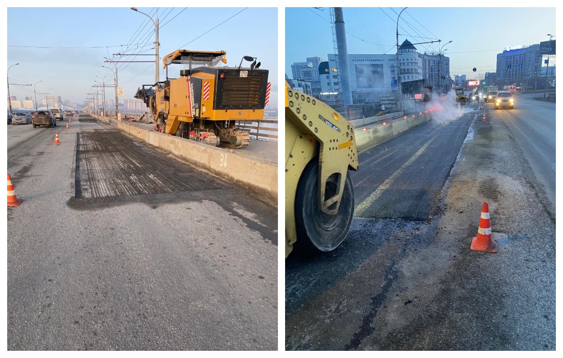 На Октябрьском мосту начался ямочный ремонт