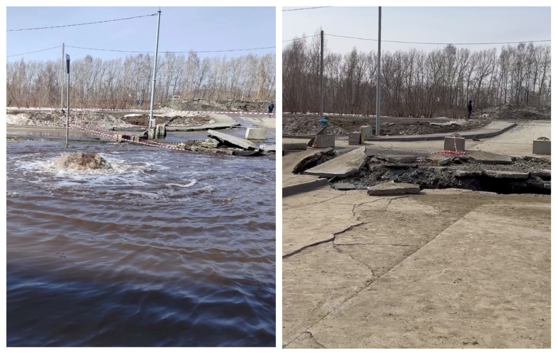 После потопа бетон в жилом комплексе Новосибирска выломало: видео