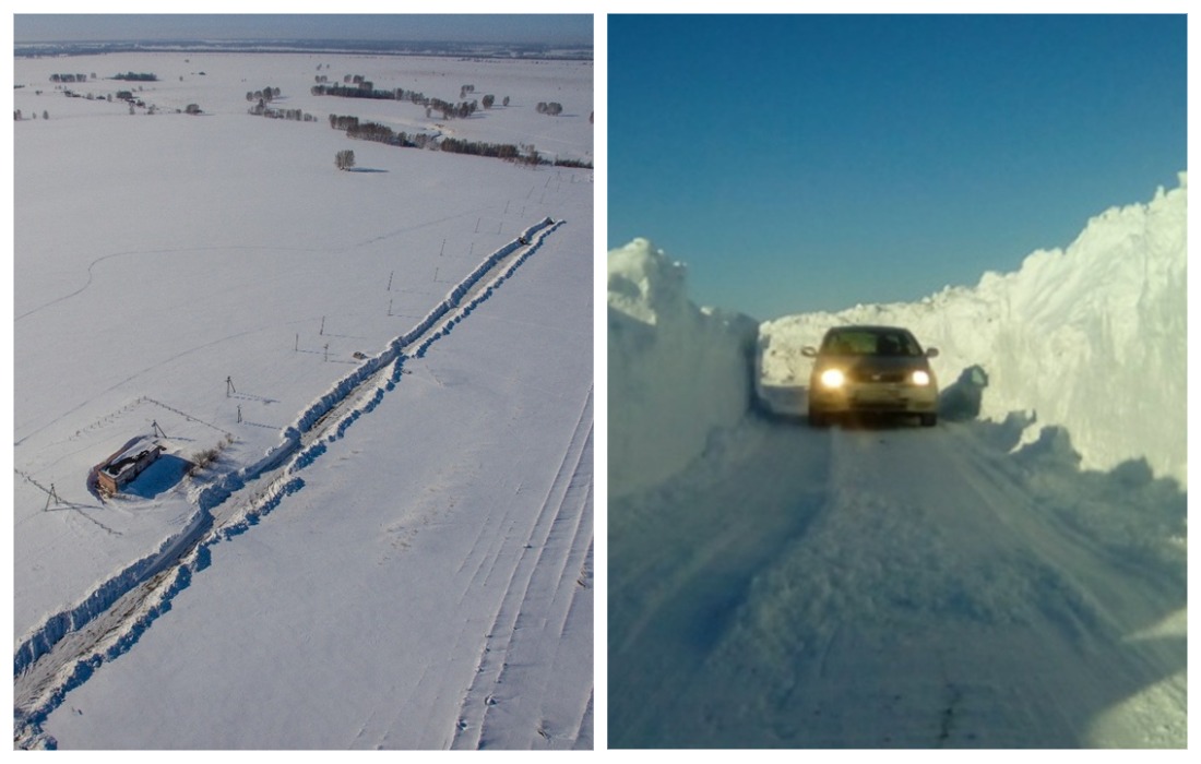 Два метра снега и грязевая трясина: жители села лишились главной дороги до Новосибирска