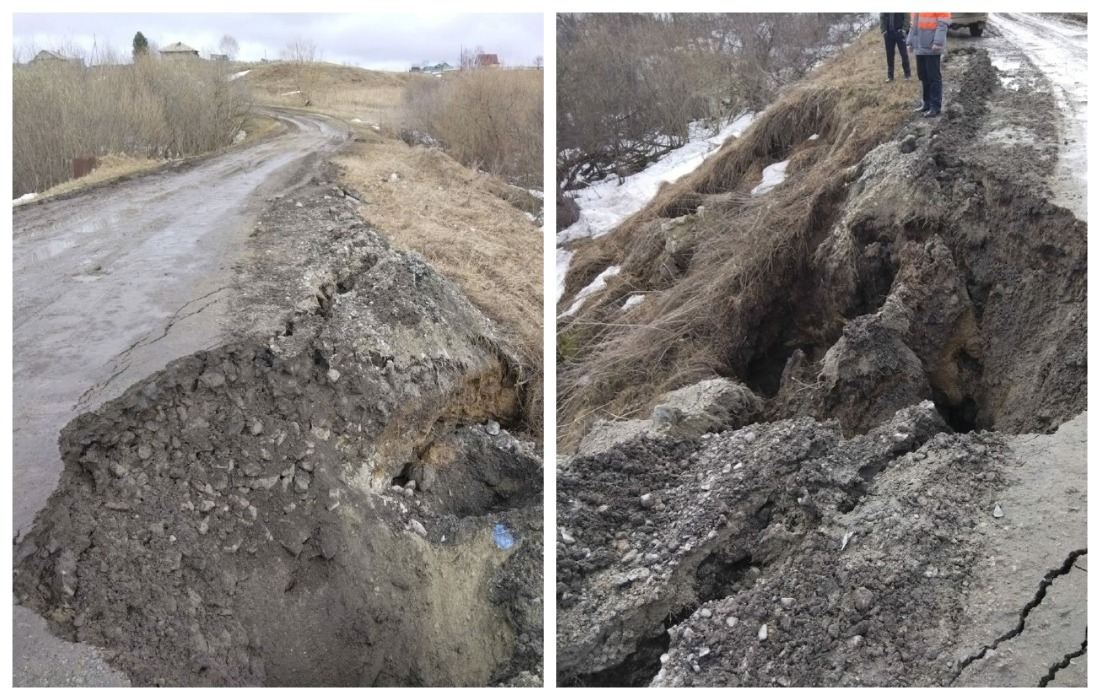 Дорога от двух поселков до райцентра обвалилась в Новосибирской области