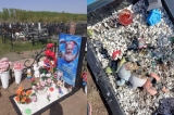 Вандалы подожгли могилу шестимесячной девочки с заячьей губой