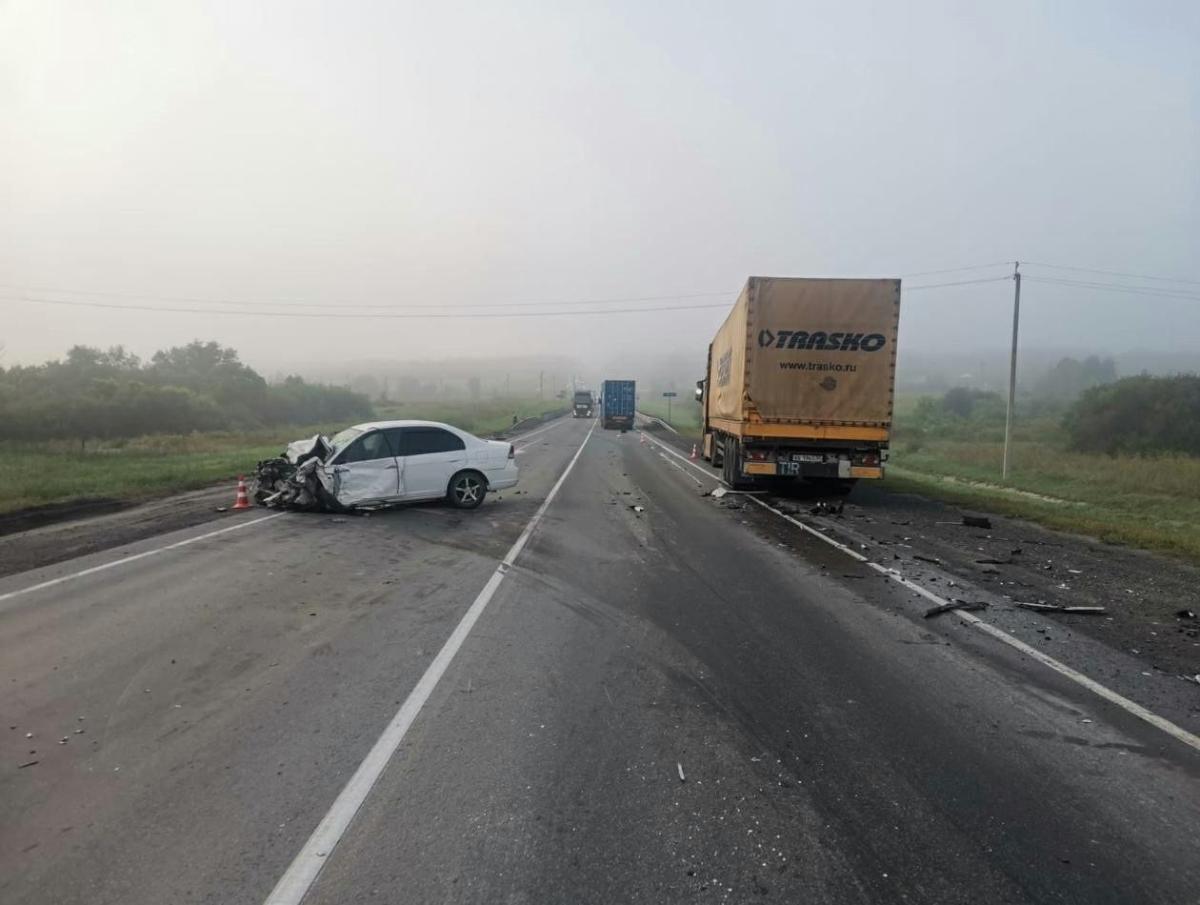 Под Новосибирском в ДТП с фурами погиб водитель иномарки